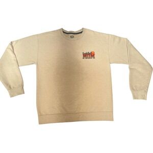 Basketball Mom Tan and‎ Leopard Graphic Crewneck Pullover Medium